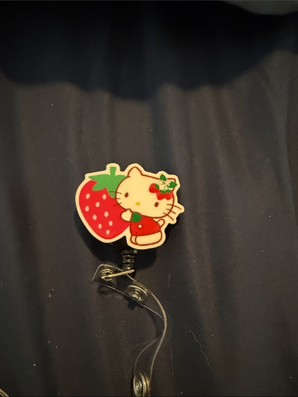 Hello Kitty Strawberry Badge Reel - Red